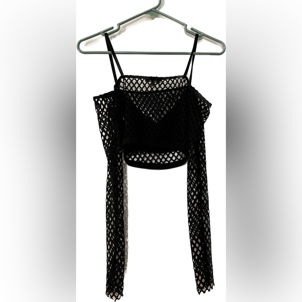 Fishnet style crop top
